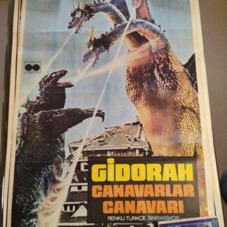 Ghidorah Three Headed Monster 1964 Original Turkish Poster Rare