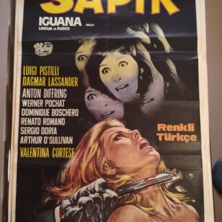 The Iguana with a Tongue of Fire 1971 Giallo Rare Original Turkish Poster